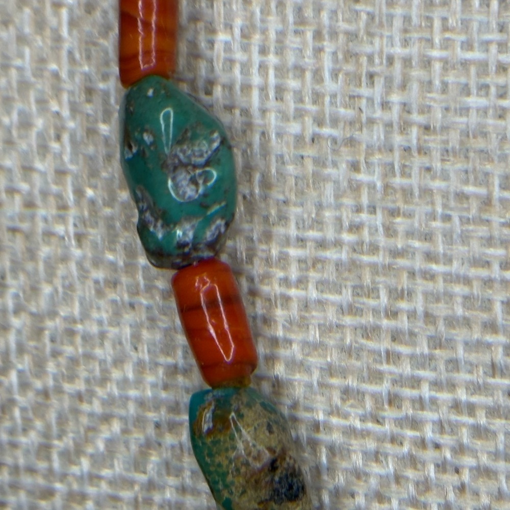 Artisan made by Kel_co1 - Turquoise and Coral Beaded Necklace and earrings - Picture 4 of 5